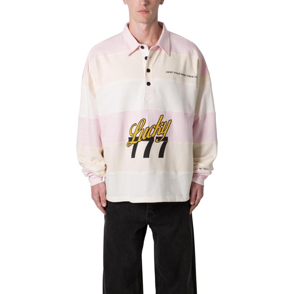 imagemnml Mens 777 Lucky Striped RugbyPeach