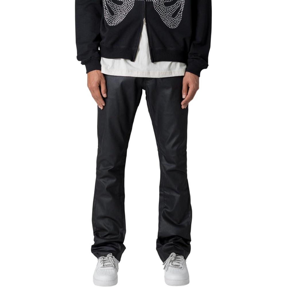 imagemnml Mens B447 Waxed Flare DenimBlack