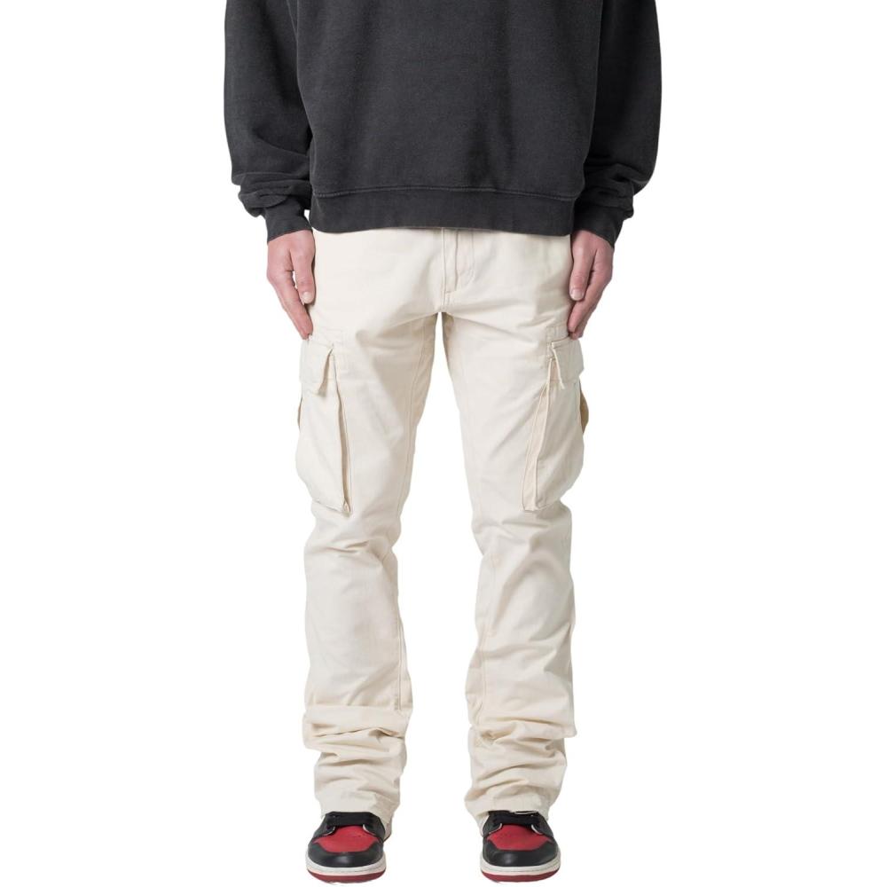 imagemnml Mens Bootcut Cargo PantsKhaki