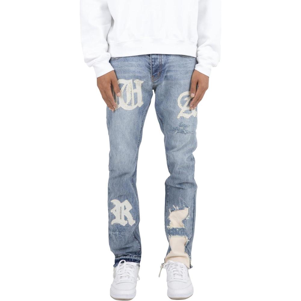 imagemnml Mens D198 War Straight DenimBlueWhite