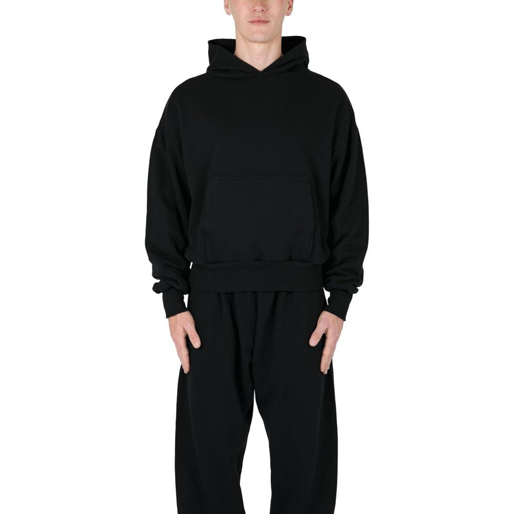 imagemnml Mens Double Layer HoodieBlack