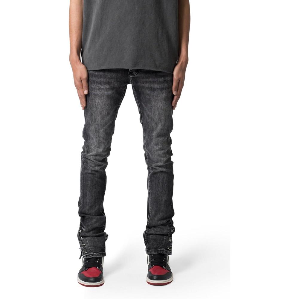 imagemnml Mens M588 Snap Slim DenimWashed Black
