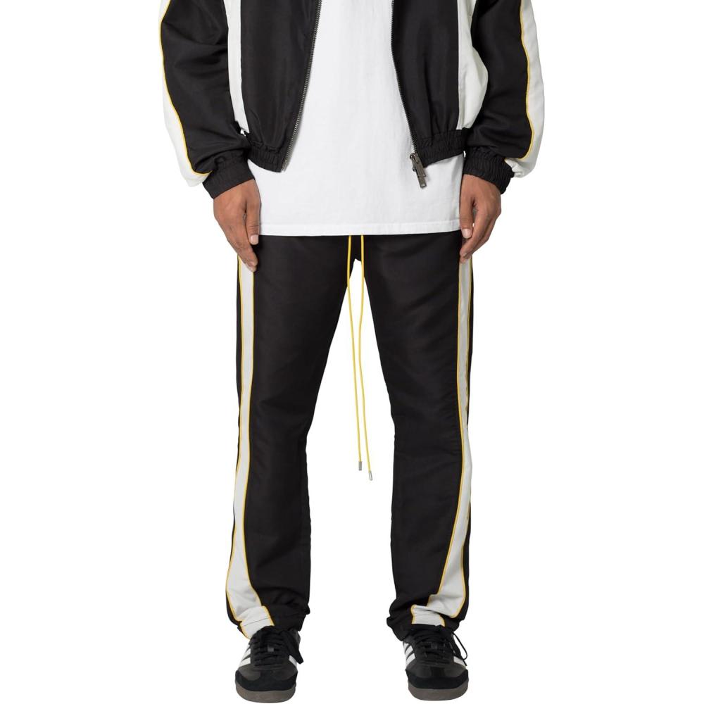 imagemnml Mens Race Track PantsBlackWhite