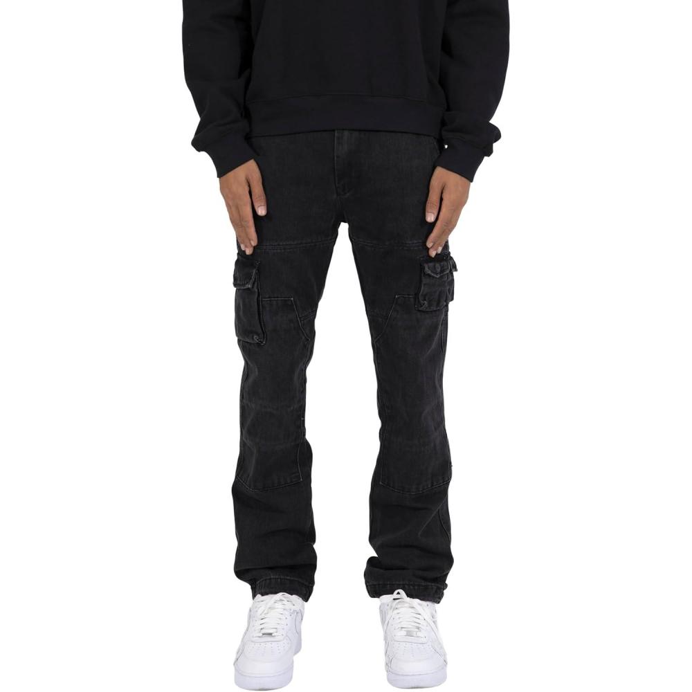 imagemnml Mens V244 Cargo Baggy DenimVintage Black