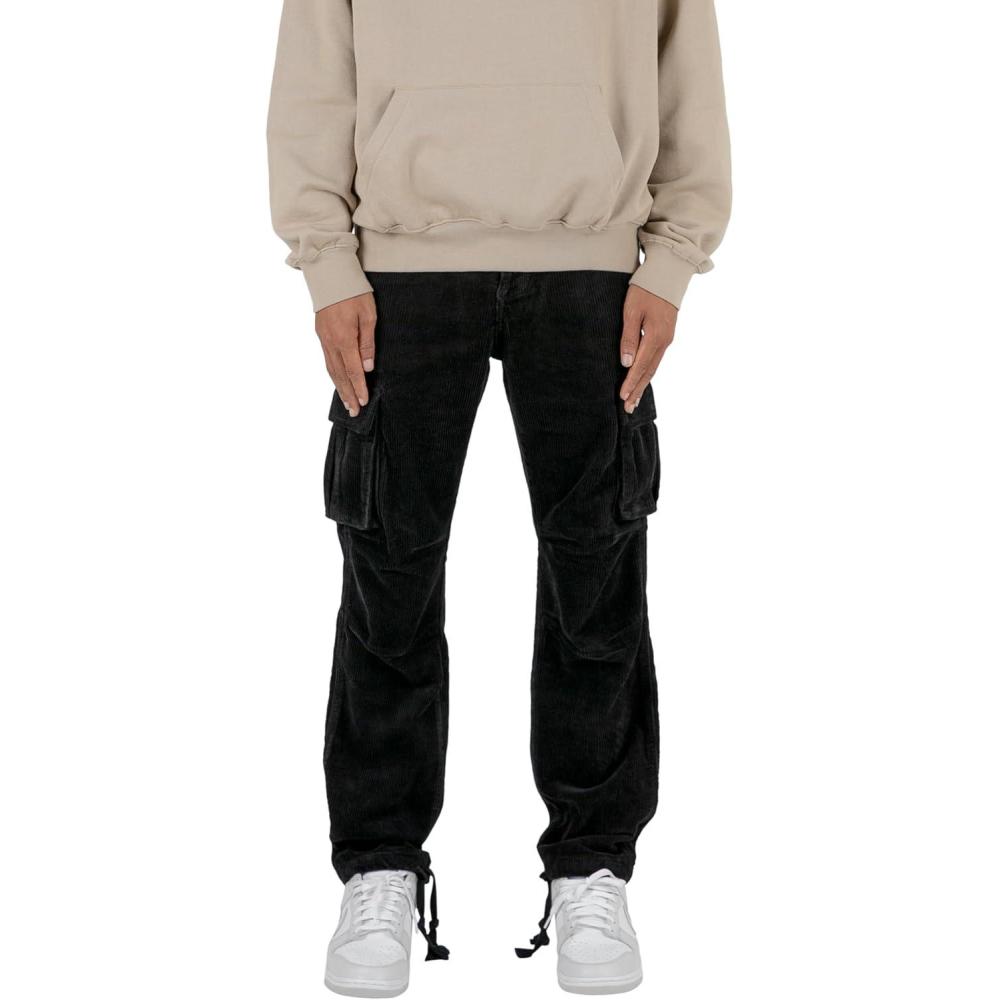 imagemnml Mens Vintage Corduroy Cargo PantsBlack
