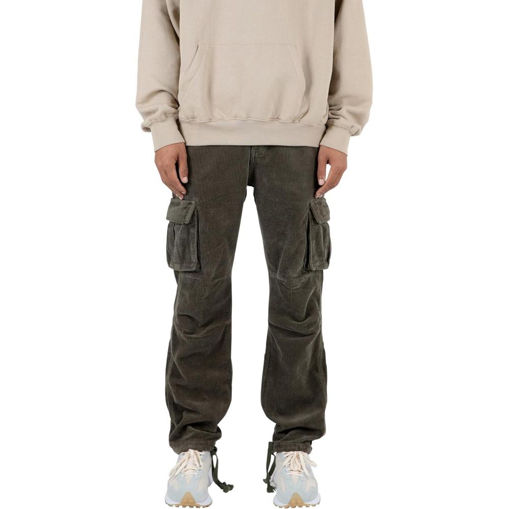 imagemnml Mens Vintage Corduroy Cargo PantsOlive