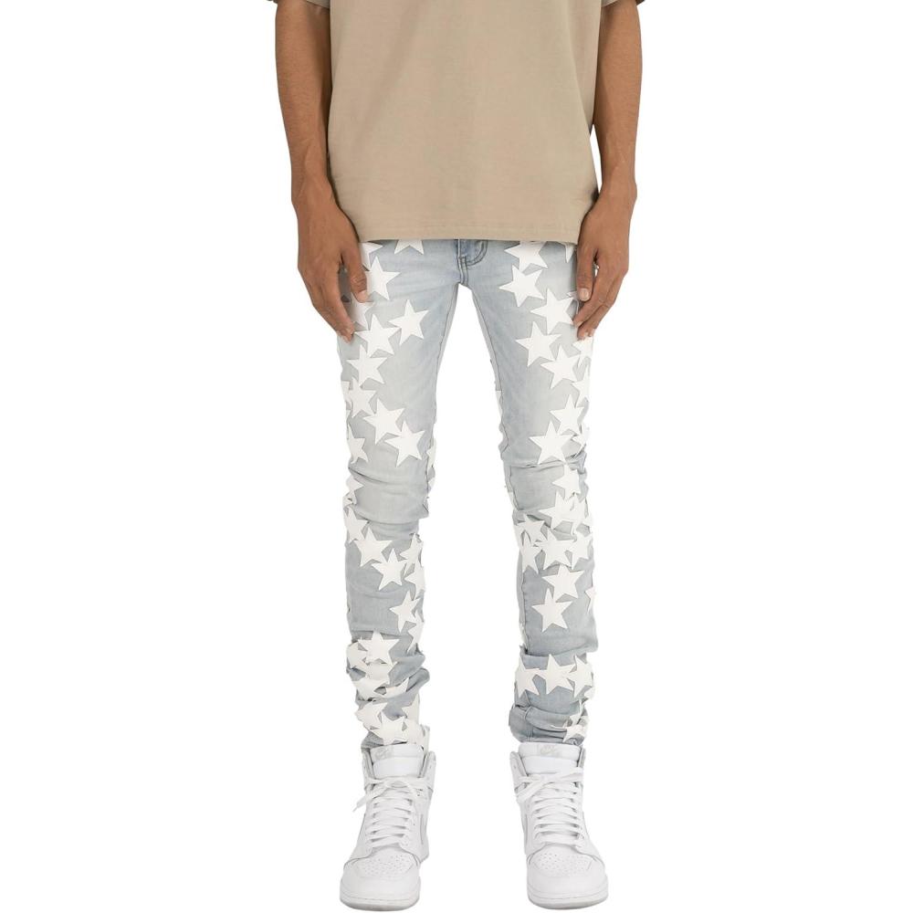 imagemnml Mens X255 Star Skinny DenimLight Blue