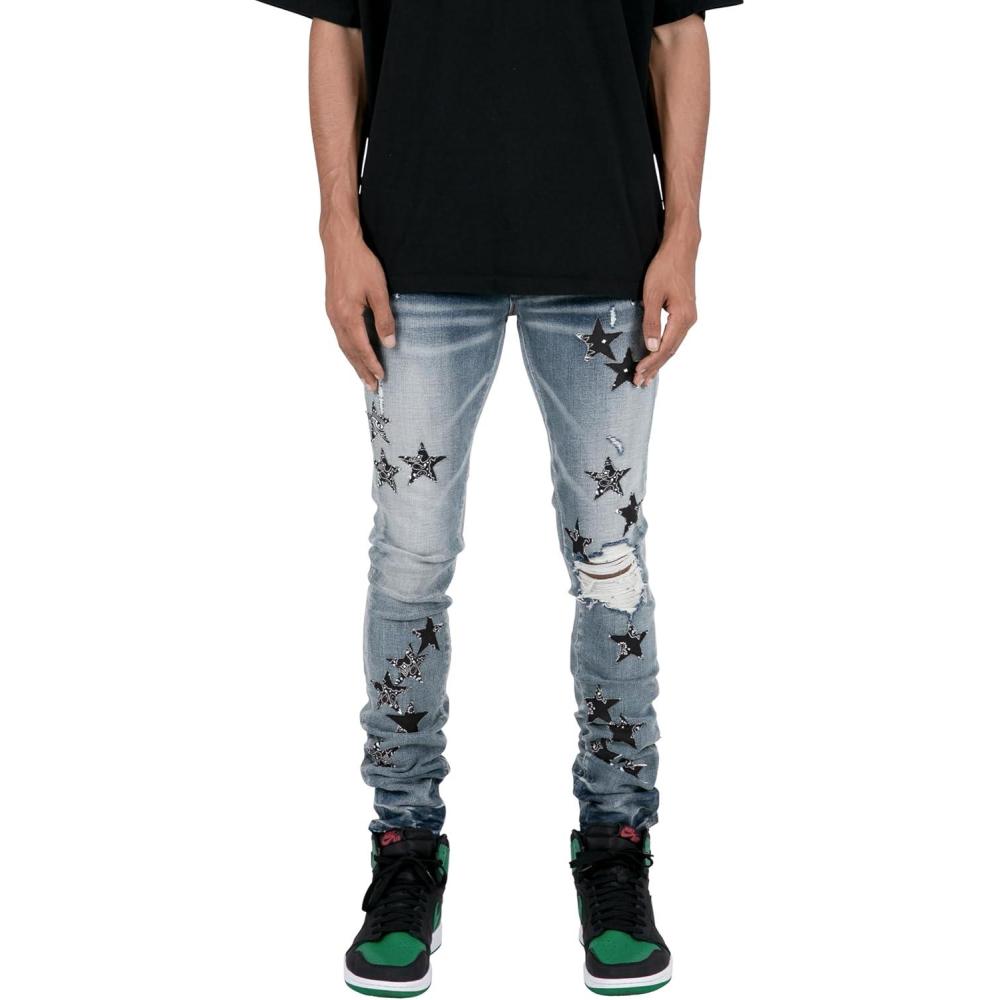 imagemnml Mens X462 Star Skinny DenimBlueBlack