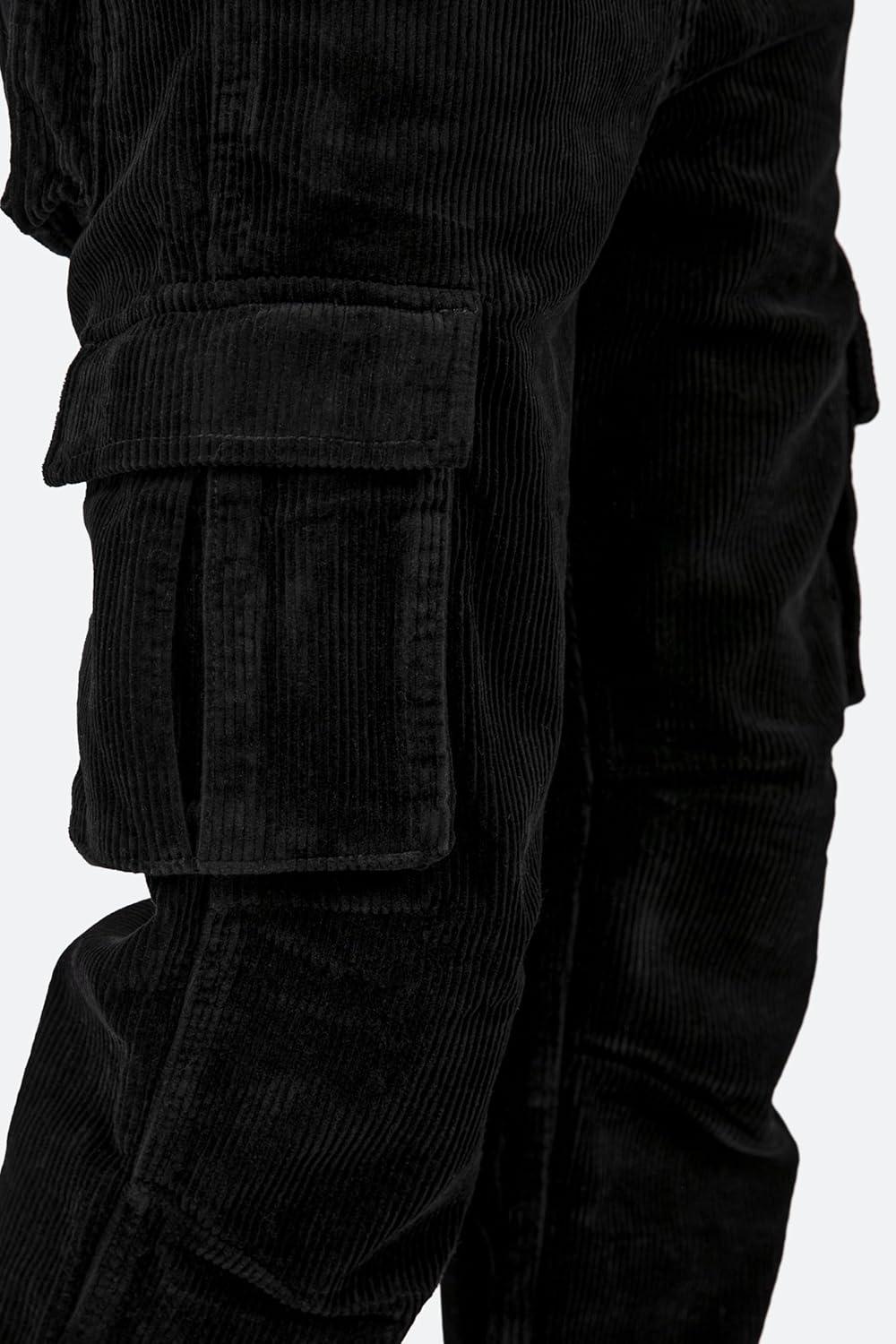 imagemnml Mens Vintage Corduroy Cargo PantsBlack