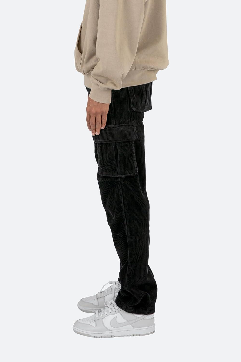 imagemnml Mens Vintage Corduroy Cargo PantsBlack
