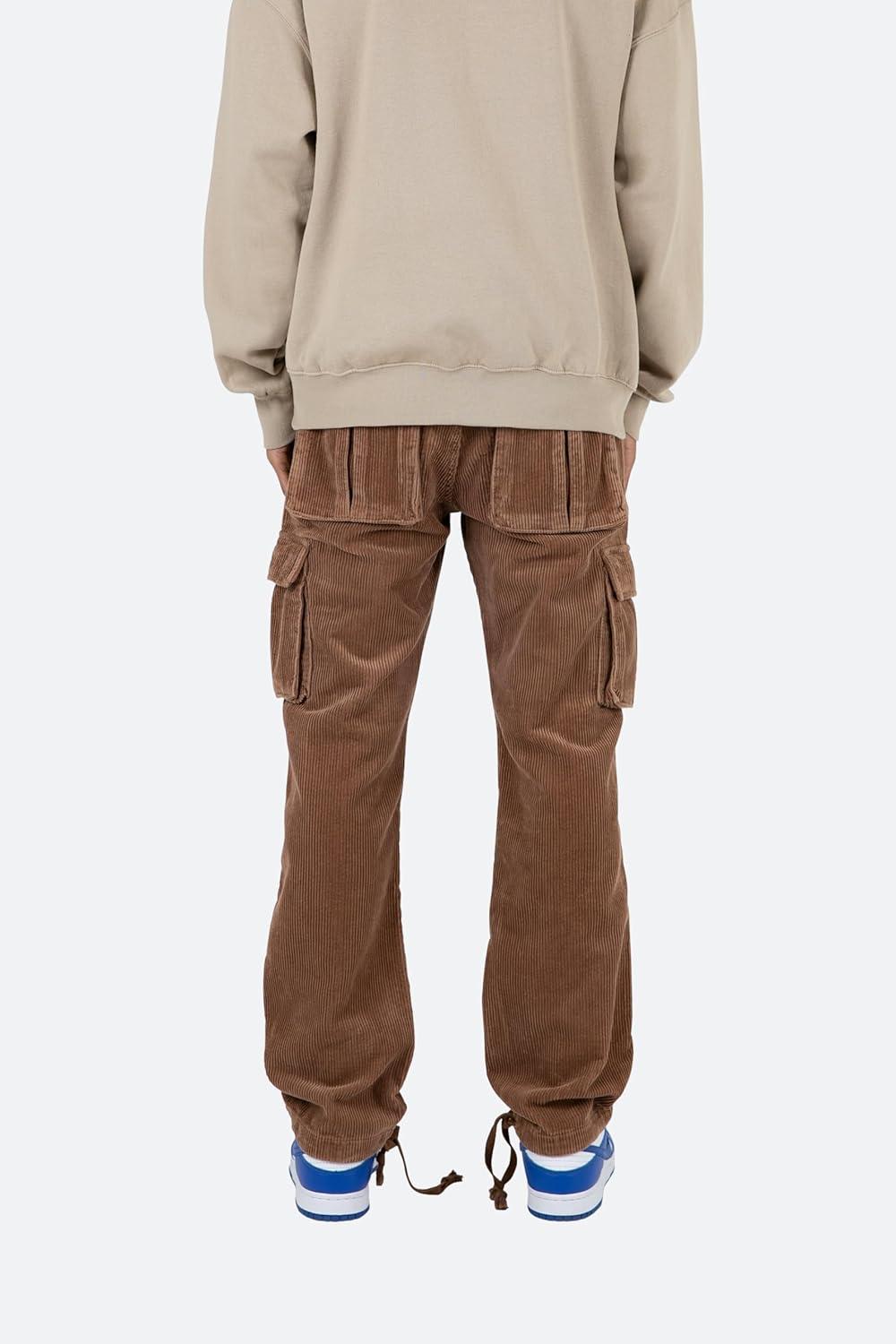 imagemnml Mens Vintage Corduroy Cargo PantsBrown
