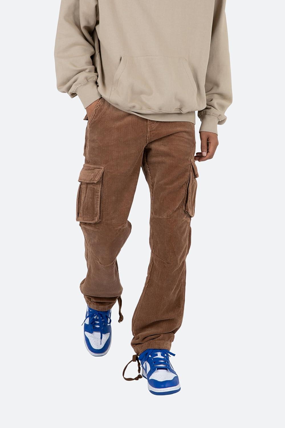 imagemnml Mens Vintage Corduroy Cargo PantsBrown