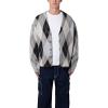 mnml Mens Men’s Mohair Cardigan Sweater(White)
