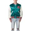 mnml Mens Men’s Satin Varsity Jacket(White)