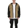 mnml mens Two Tone Sherpa Zip Up Hoodie(Brown)