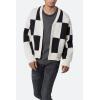 mnml Mens Checkered Cardigan(Black/White)