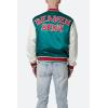 mnml Mens Men’s Satin Varsity Jacket(White)