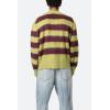 mnml Mens Men’s Striped Mohair Cardigan Sweater(Brown)