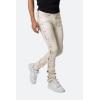mnml Mens X566 Skinny Leather Lace-up Pants(Cream)