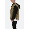mnml mens Two Tone Sherpa Zip Up Hoodie(Brown)