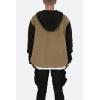 mnml mens Two Tone Sherpa Zip Up Hoodie(Brown)