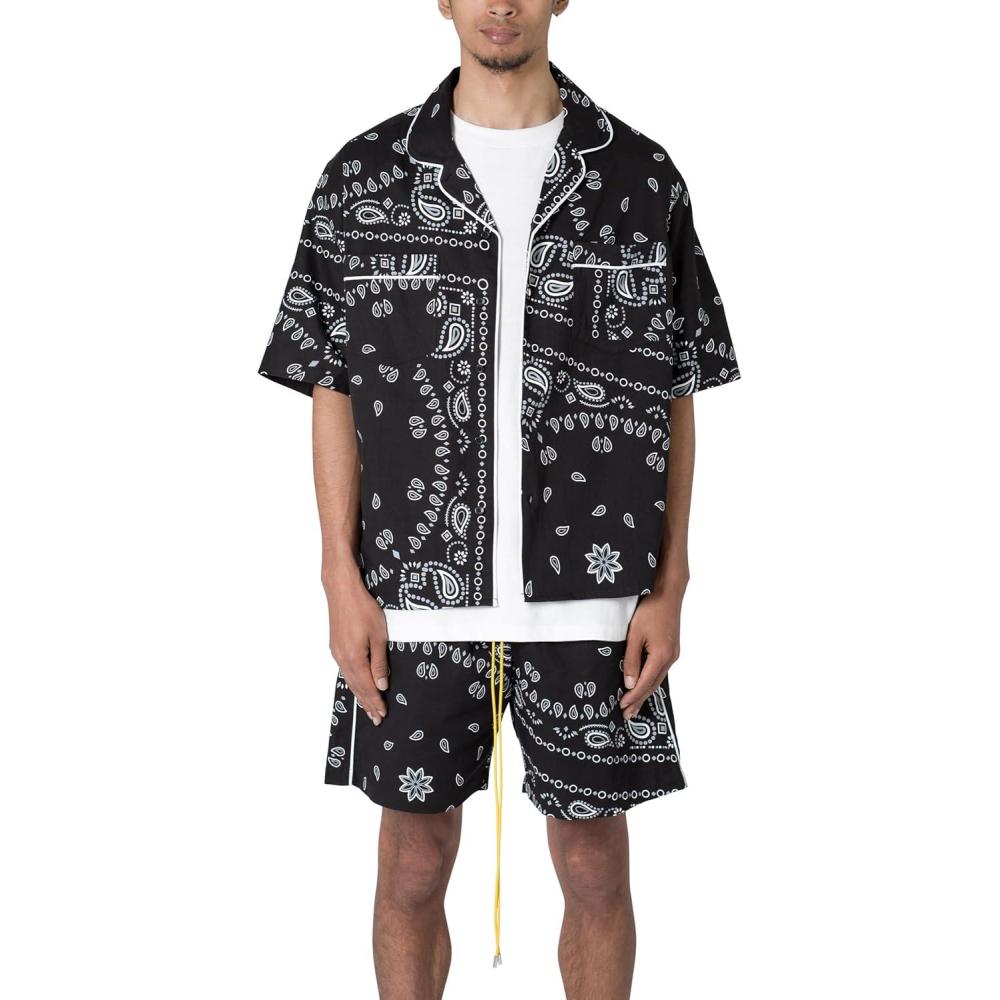 imagemnml Mens Bandana Paisley ShirtBlack