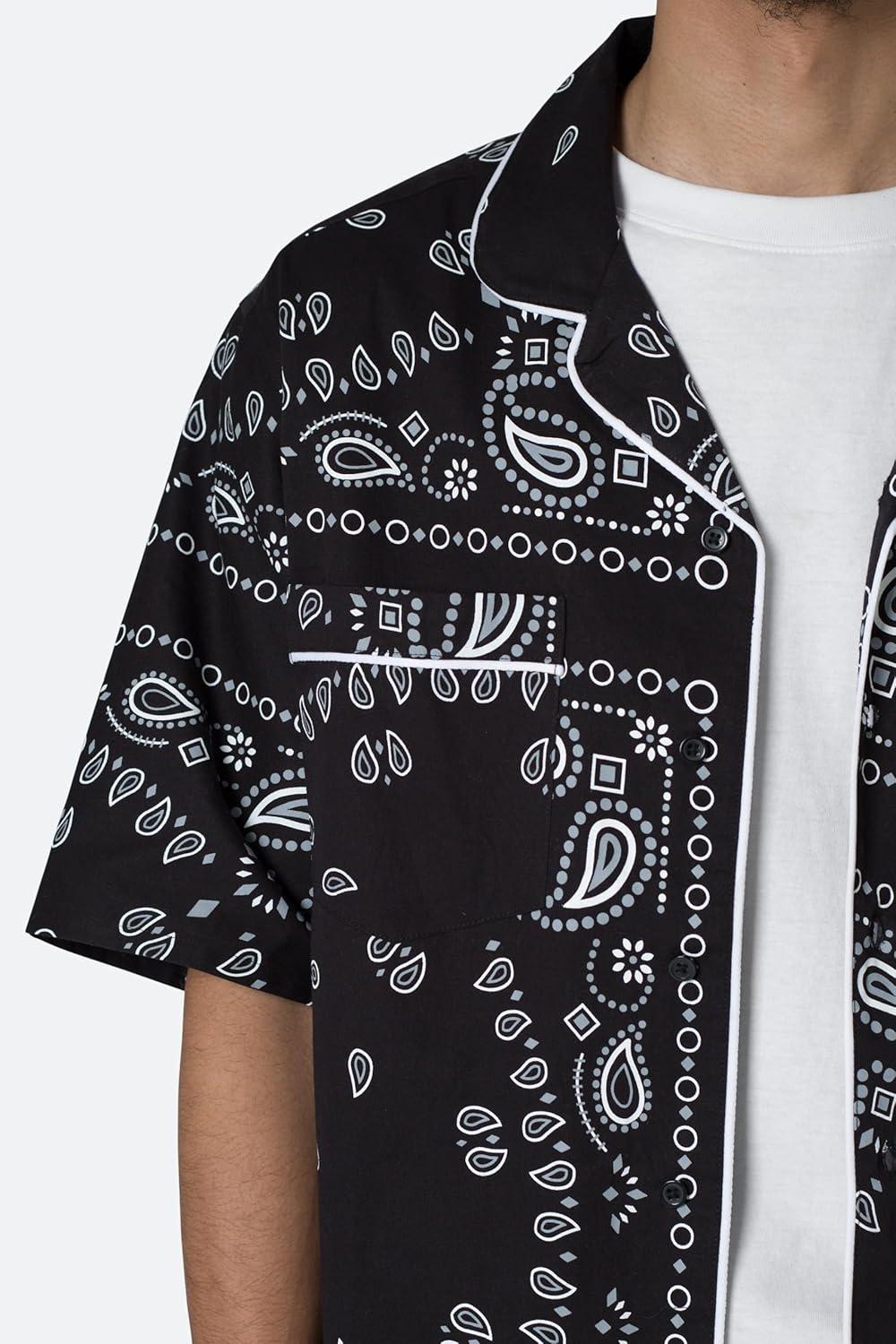 imagemnml Mens Bandana Paisley ShirtBlack