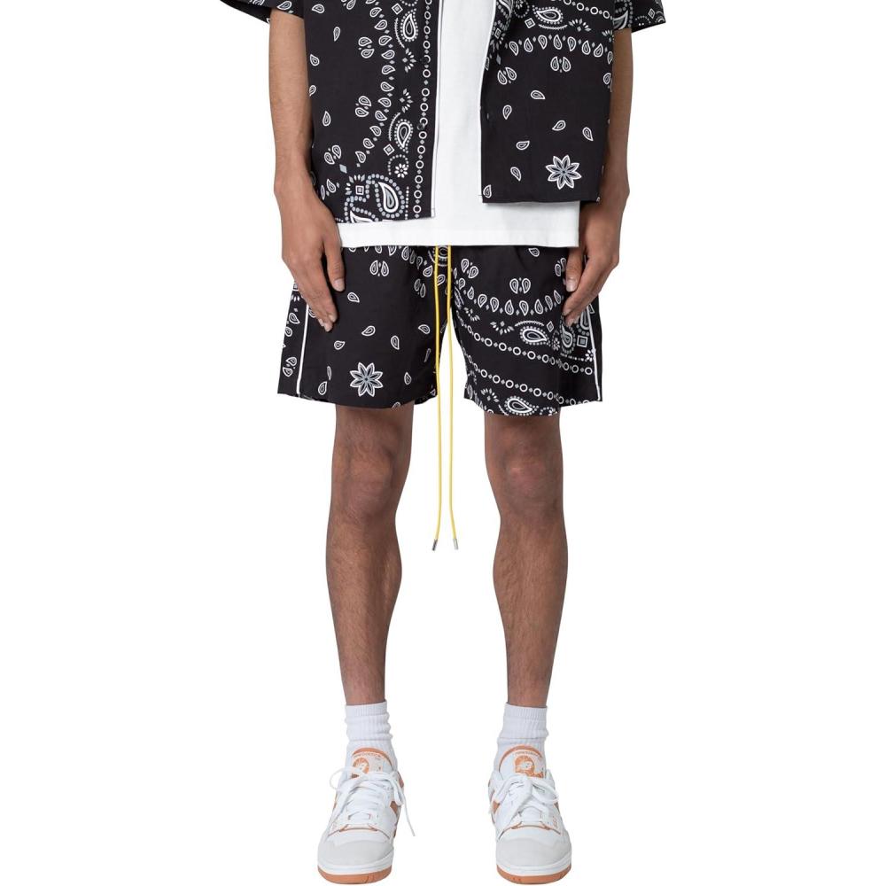 imagemnml Mens Bandana Paisley Shorts Black XS