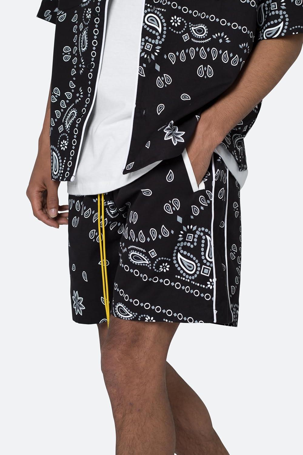 imagemnml Mens Bandana Paisley Shorts Black XS