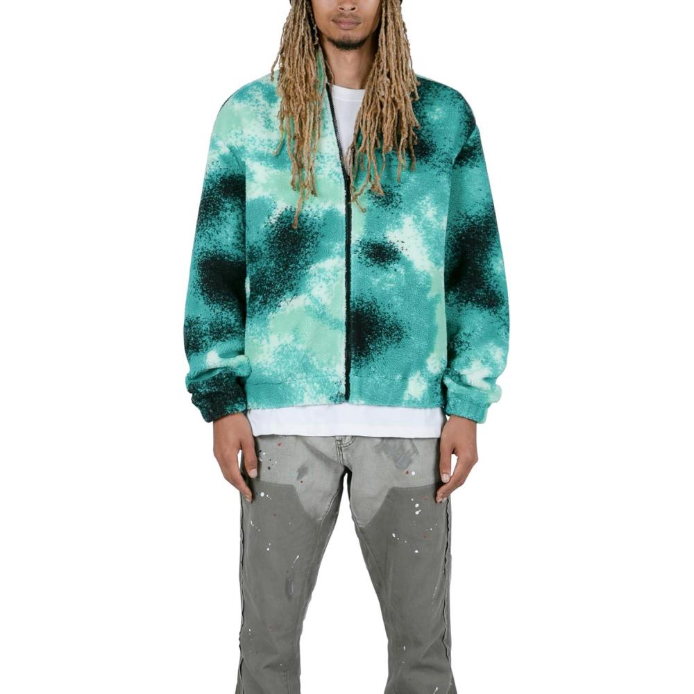 imagemnml mens Mnml Green Splash Zip Up JacketGreenBlack