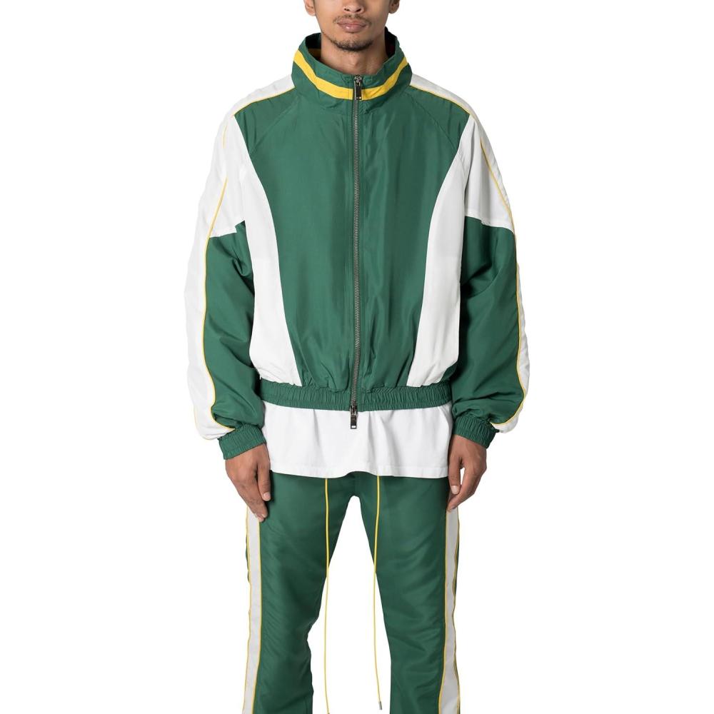 imagemnml mens Mnml Race Track JacketGreenWhite
