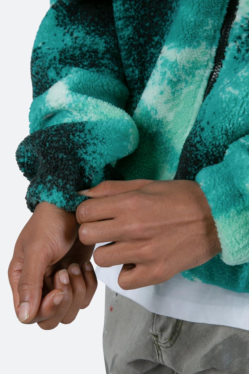 imagemnml mens Mnml Green Splash Zip Up JacketGreenBlack