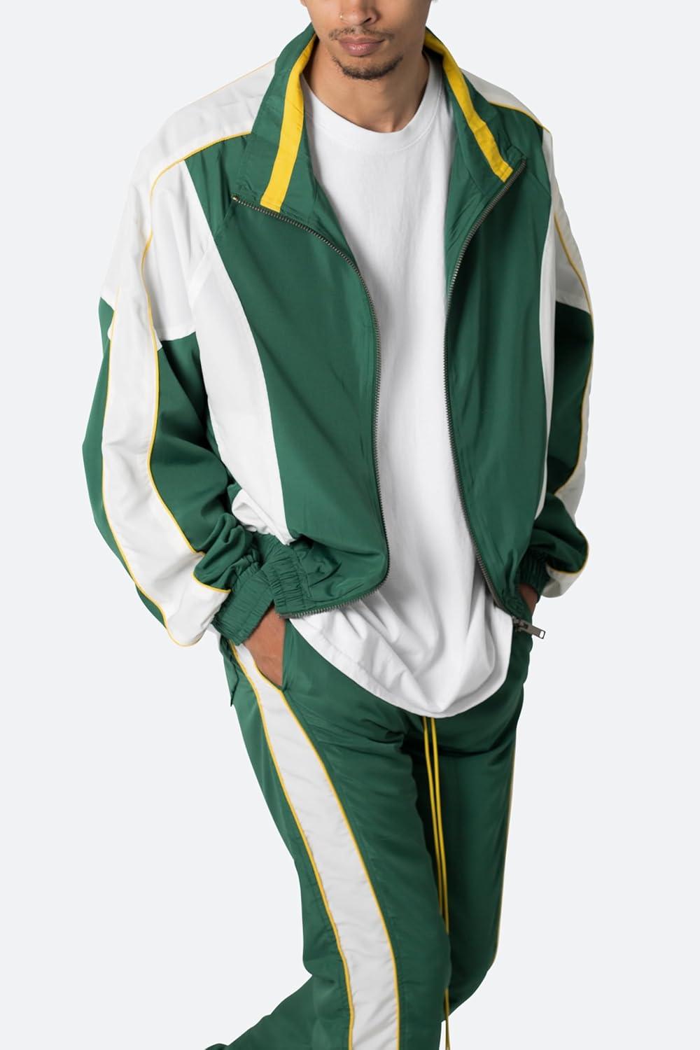 imagemnml mens Mnml Race Track JacketGreenWhite