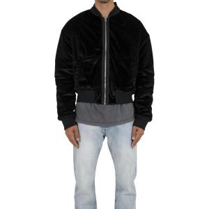 mnml mens Mnml Velour Bomber Jacket(Black)