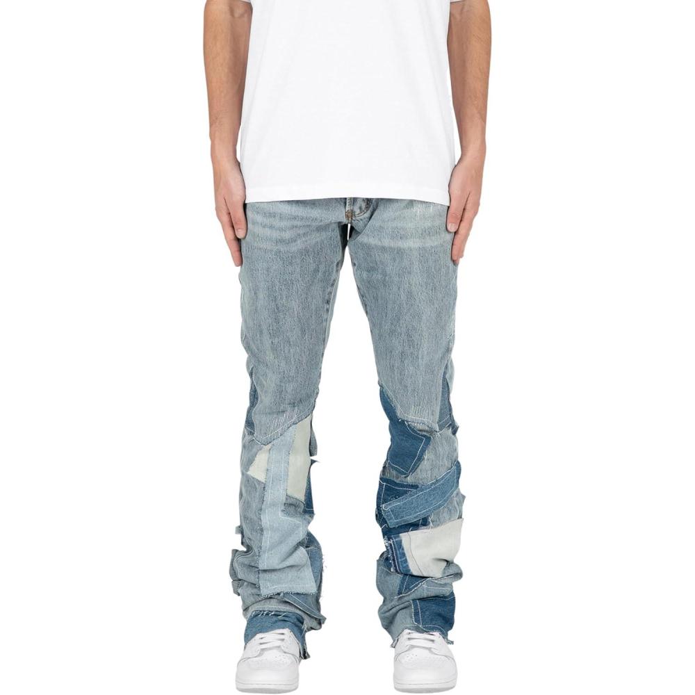 imagemnml Mens Mnml Mens B424 Patch Flare DenimBlue