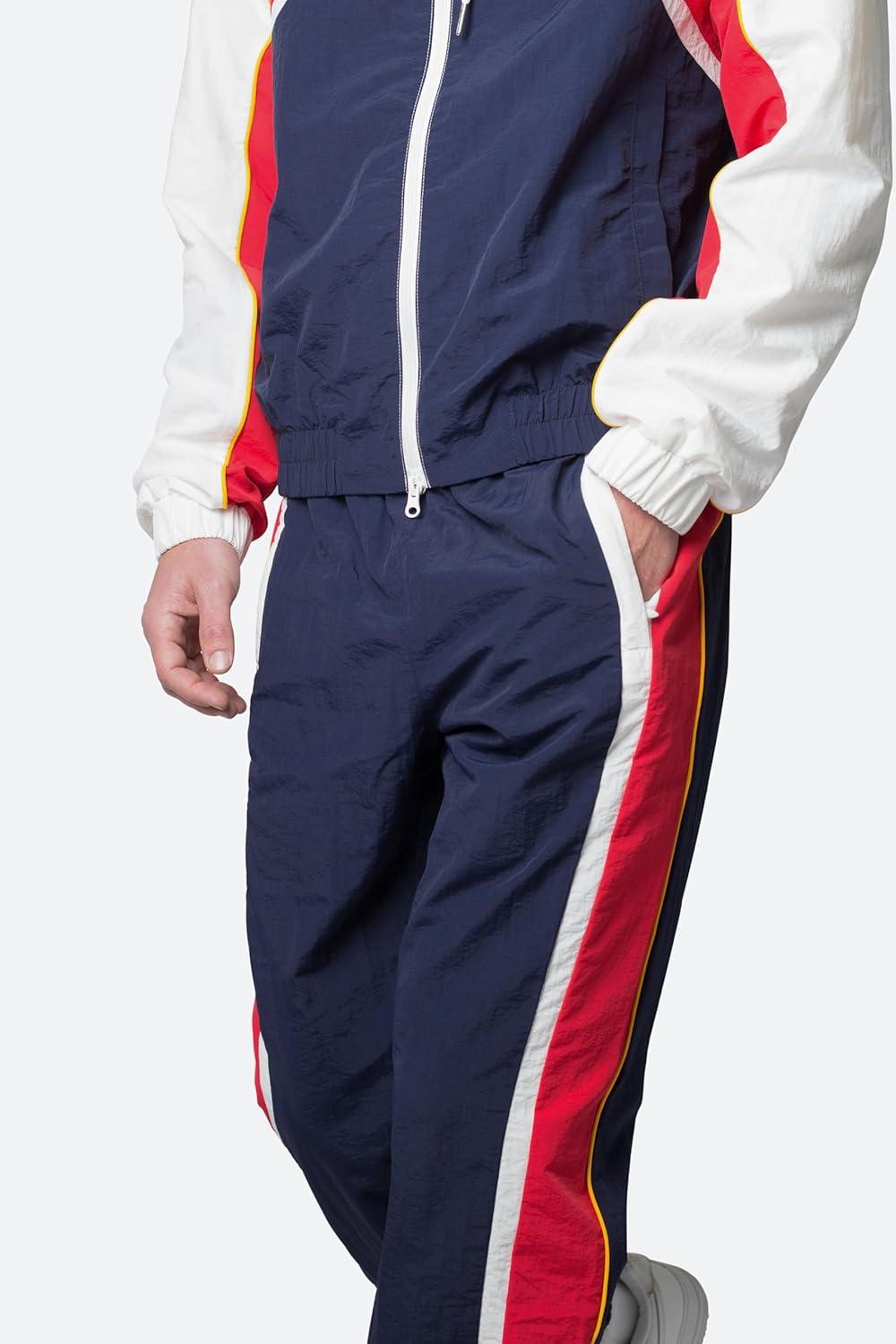 imagemnml Mens Mnml Nylon Track PantsRedWhiteBlue