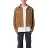 mnml mens Mnml Men’s Suede Trucker Jacket(Brown)
