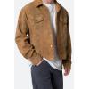 mnml mens Mnml Men’s Suede Trucker Jacket(Brown)