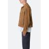 mnml mens Mnml Men’s Suede Trucker Jacket(Brown)