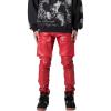 mnml Mens Mnml Men’s Leather Snap Cargo Pants(Red)