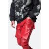 mnml Mens Mnml Men’s Leather Snap Cargo Pants(Red)
