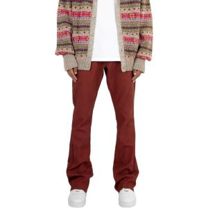 mnml Men’s B460 Leather Flare Pants(Red)