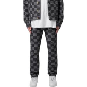 mnml Mens Mnml D528 Checkered Denim(Black)