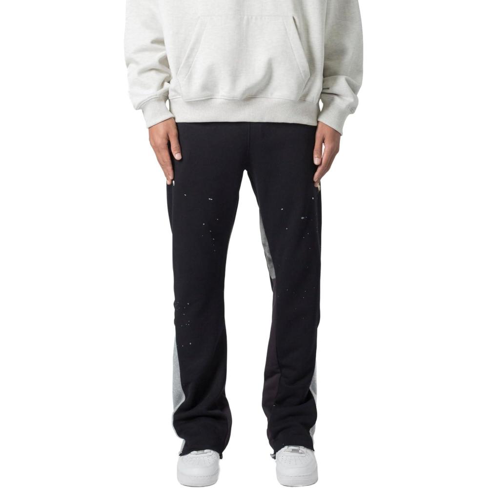 image:imagemnml Mens Contrast Bootcut SweatpantsBlack