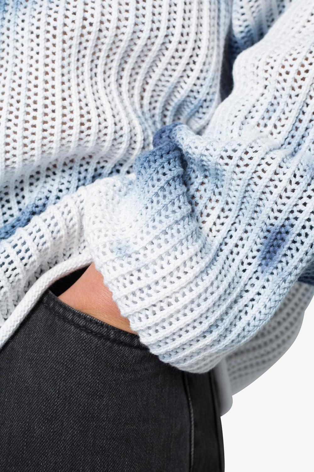 image:imagemnml Mens Tie Dye Open Knit SweaterWhite