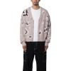 mnml Mens Men’s Paisley Cardigan Sweater(Taupe)