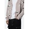 mnml Mens Men’s Paisley Cardigan Sweater(Taupe)