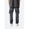mnml Mens Mnml Men’s Zipper Inseam Cargo Denim(Washed Black)